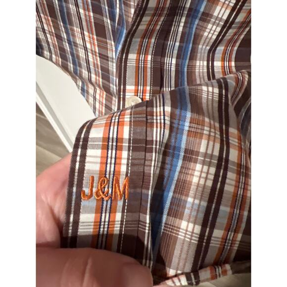 Johnston and Murphy, Brown Plaid Tailored Fit, Size L, NB22 - Picture 4 of 6